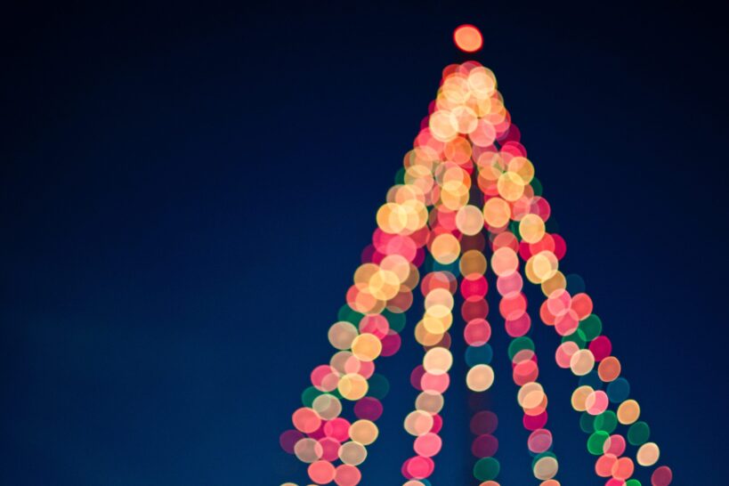 Blurred Christmas Tree with Lights